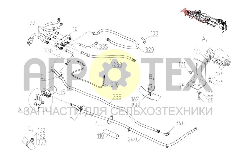 Гидросистема (2375.46.00.600-01) (№310 на схеме)